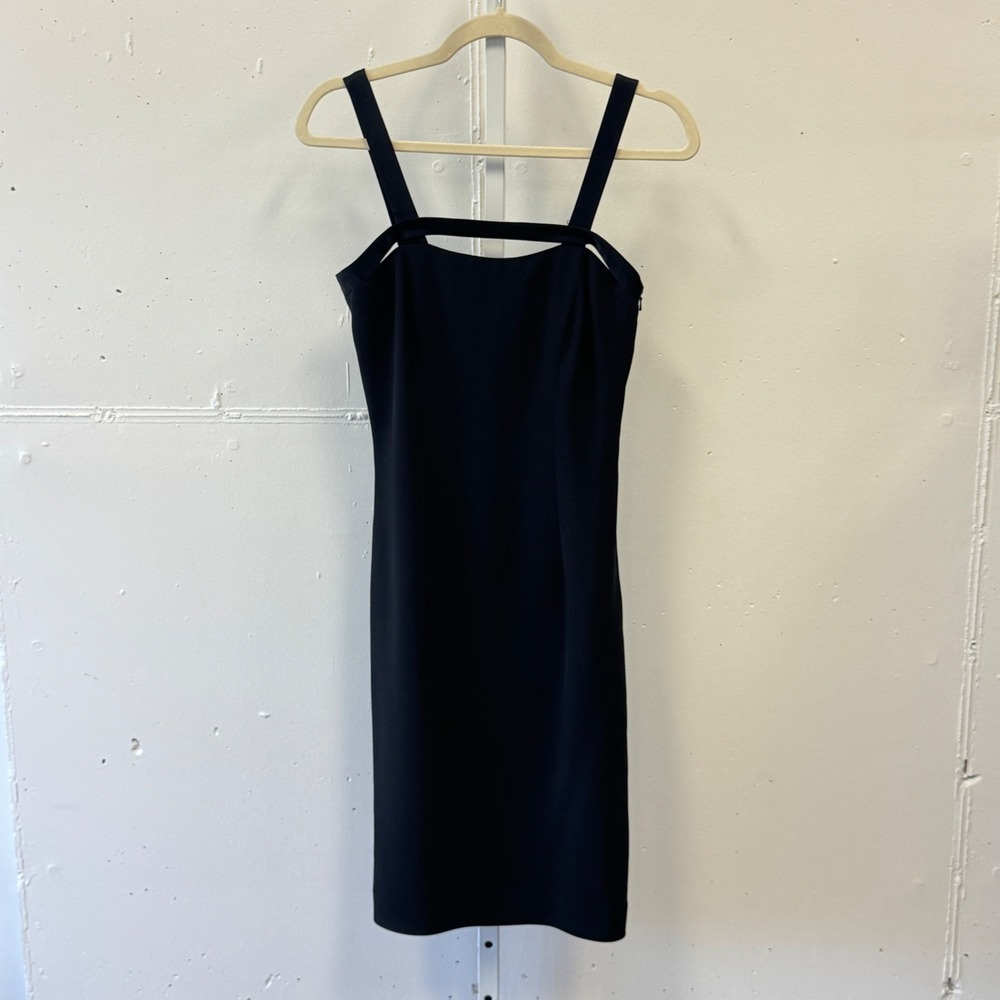 Vintage Andrea Polizzi Rex Lester Black Double Strap Sheath Cocktail Dress 2